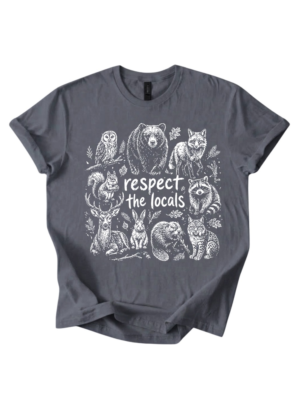 Gildan Respect the Locals Gray Graphic T-Shirt